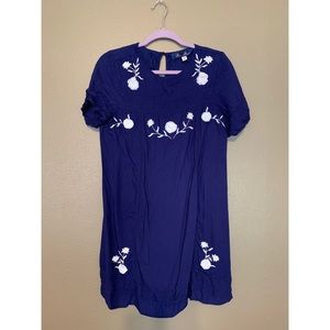 Blue and white dress